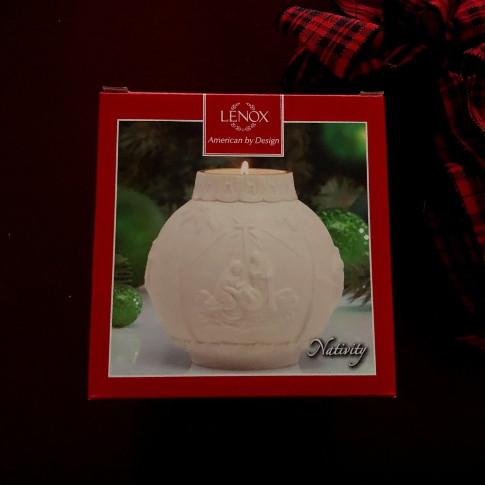 NIB Lenox 4” Nativity Votive candle holder